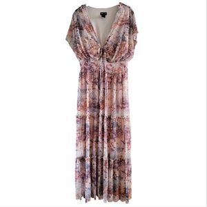 EC KATE AND LILY SNAKE PRINT SHEER MAXI DRESS W/LINING SZ.12.
